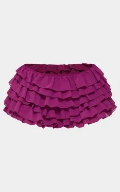 Shape Chiffon Ruffle Low Rise Hot Pants-PrettyLittleThing Hot