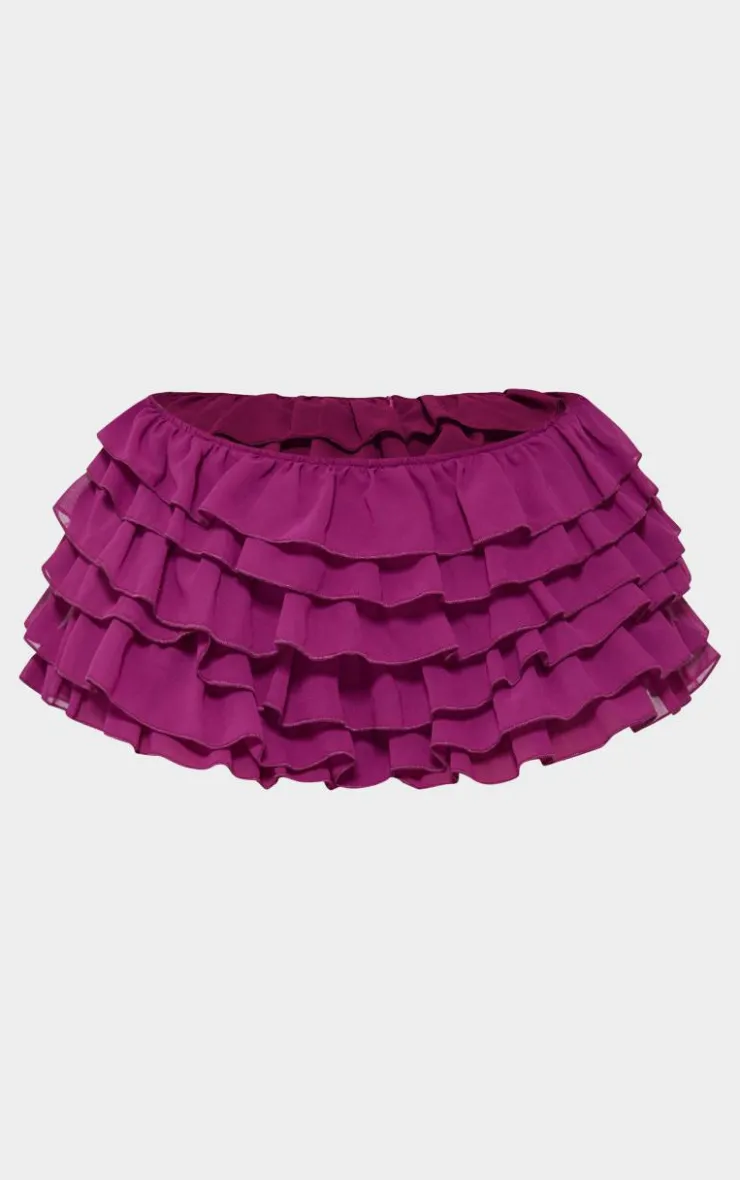 Shape Chiffon Ruffle Low Rise Hot Pants-PrettyLittleThing Hot
