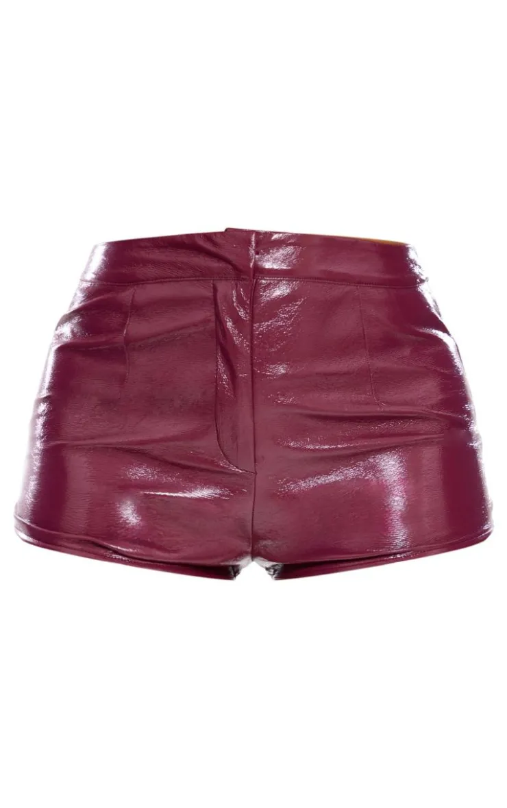 Shape Purple Cracked Vinyl Low Rise Mini Shorts-PrettyLittleThing Online