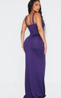Shape Cut Out High Leg Maxi Dress With Gold Trim-PrettyLittleThing Online