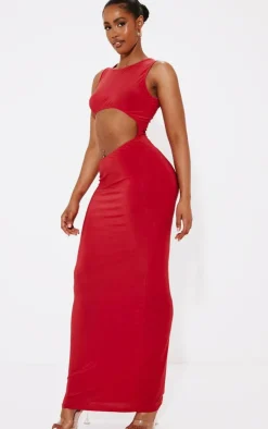 Shape Slinky Cut Out Front Maxi Dress-PrettyLittleThing New