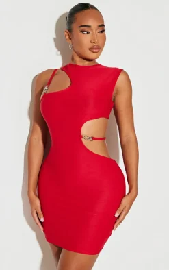 Shape Slinky Cut Out Strap Detail Bodycon Dress-PrettyLittleThing New