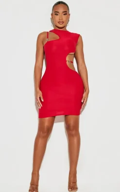 Shape Slinky Cut Out Strap Detail Bodycon Dress-PrettyLittleThing New