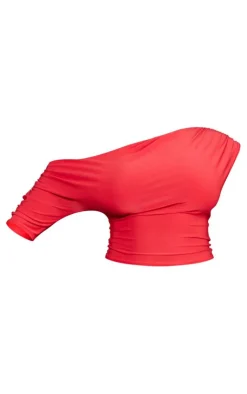 Online PrettyLittleThing Shape Slinky Low Rise Maxi Skirt Red