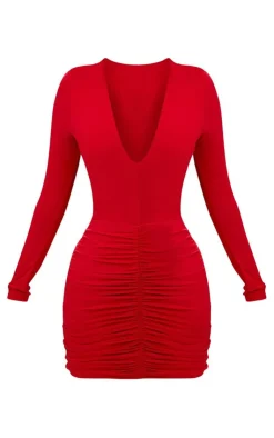 Shape Slinky Ruched Mini Dress-PrettyLittleThing Best