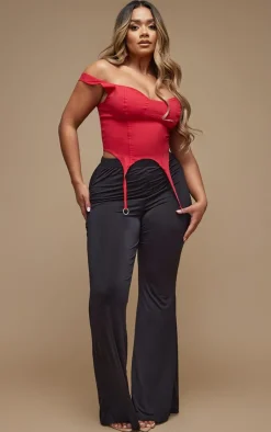PrettyLittleThing Corsets*Shape Stretch Woven Suspender Detail Corset Top