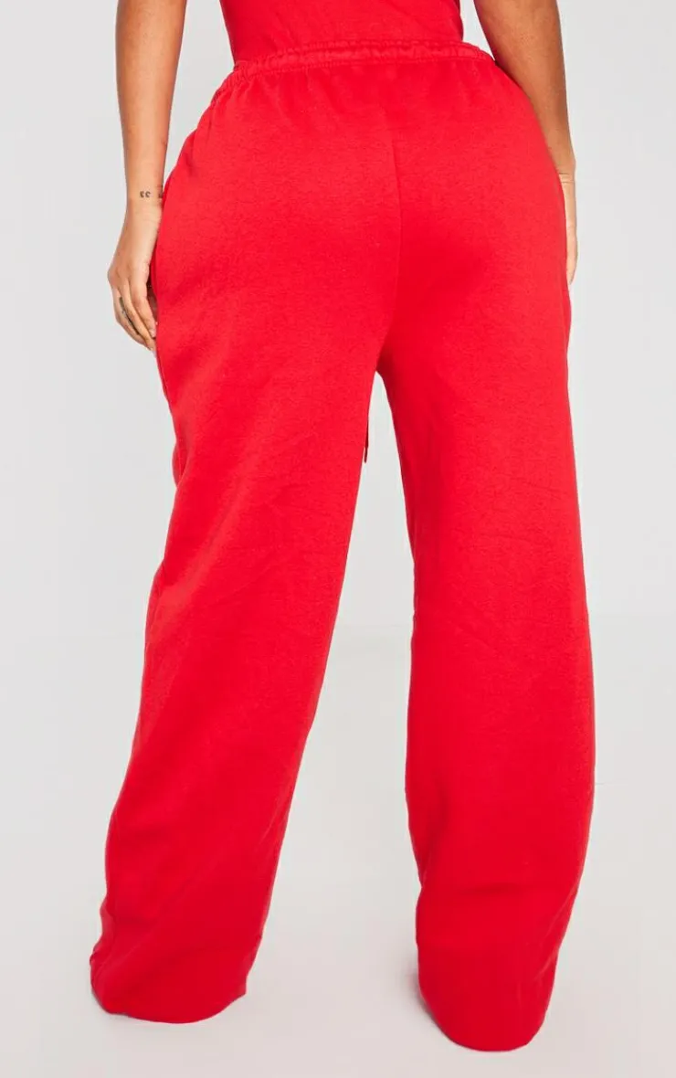 Clearance PrettyLittleThing Shape Red Sweat Wide Leg Sweatpants Bright Red