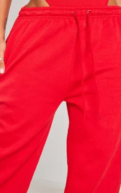 Clearance PrettyLittleThing Shape Red Sweat Wide Leg Sweatpants Bright Red