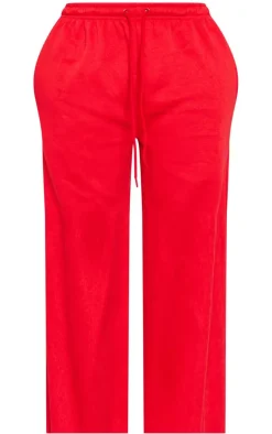 Clearance PrettyLittleThing Shape Red Sweat Wide Leg Sweatpants Bright Red