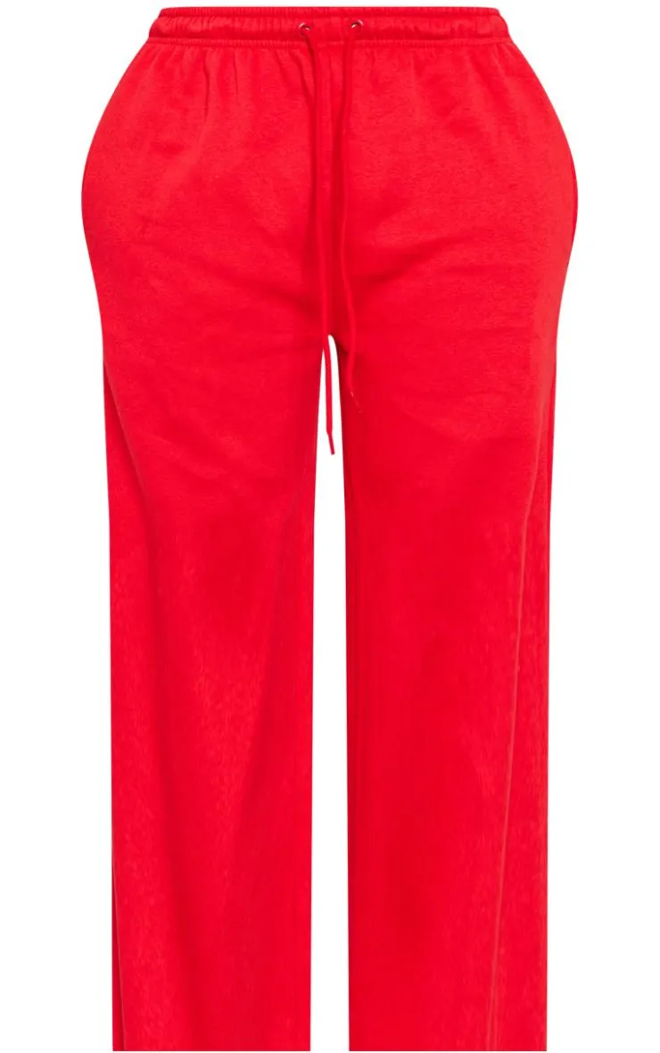 Clearance PrettyLittleThing Shape Red Sweat Wide Leg Sweatpants Bright Red