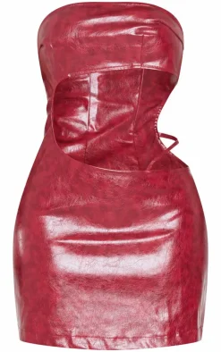 Shape Washed Faux Leather Cut Out Dress-PrettyLittleThing Discount