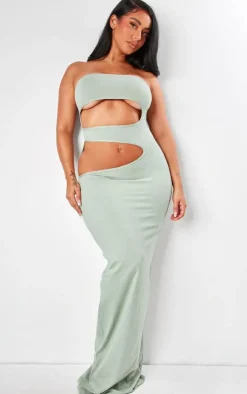 Shape Sculpted Bandeau Cut Out Maxi Dress-PrettyLittleThing Online