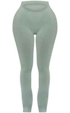 Clearance PrettyLittleThing Shape Soft Seamless Cut Out Flare Pants Sage Green