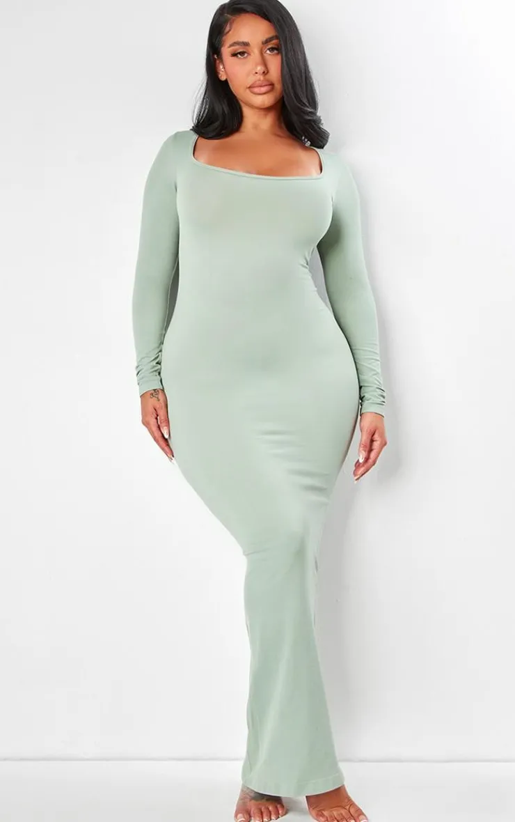 Shape Stretch Long Sleeve Maxi Dress-PrettyLittleThing Discount