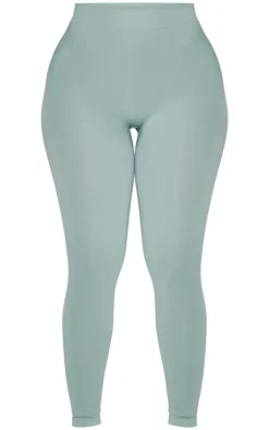 Clearance PrettyLittleThing Shape Stretch Seamless High Waisted Leggings Sage Green