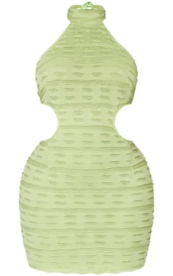 Shape Textured High Neck Backless Bodycon Dress-PrettyLittleThing Outlet