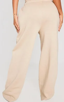 Best PrettyLittleThing Shape Sweat Wide Leg Sweatpants Sand
