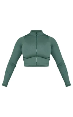PrettyLittleThing Workout Tops*Shape Branded Contrast Stitch Long Sleeve Gym Top