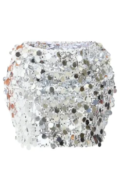 PrettyLittleThing Christmas Shop*Shape Disc Sequin Mini Skirt
