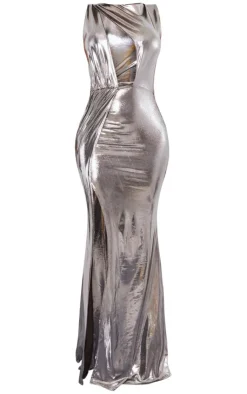 Shape Metallic Cut Out Detail Maxi Dress-PrettyLittleThing Online