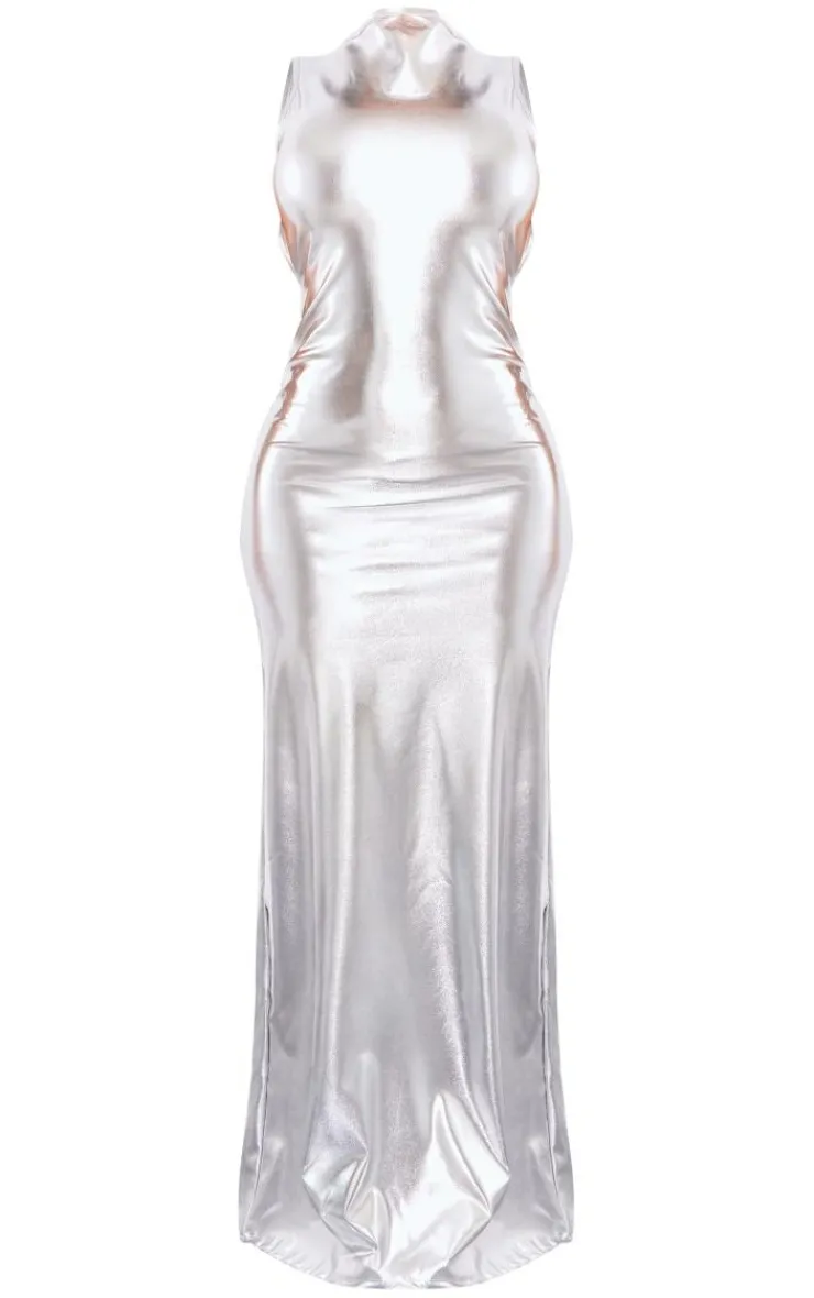 Shape Metallic Cut Out Back Maxi Dress-PrettyLittleThing Outlet
