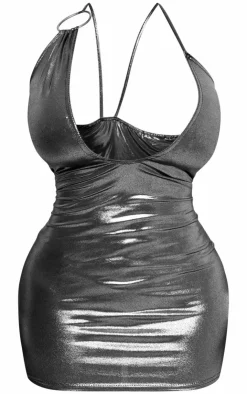 Shape Metallic Ring Detail Plunge Bodycon Dress-PrettyLittleThing Best