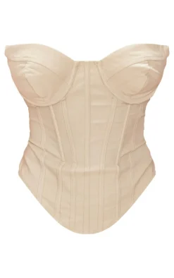 Best PrettyLittleThing Shape Bandeau Corset Stone