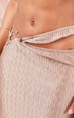 Hot PrettyLittleThing Shape Crushed Satin Cut Out Maxi Skirt Stone