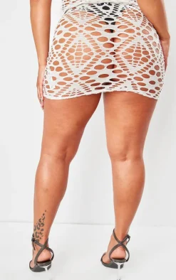 Sale PrettyLittleThing Shape Cut Out Textured Mini Skirt Stone
