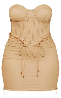 Shape Rope Detail Lace Up Corset Bodycon Dress-PrettyLittleThing Online