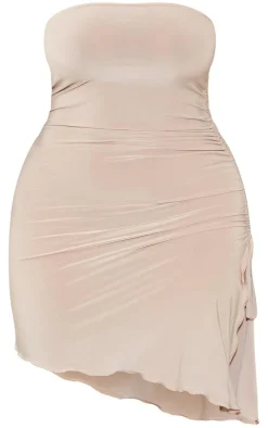 Shape Slinky Bandeau Ruched Side Hem Bodycon Dress-PrettyLittleThing Hot