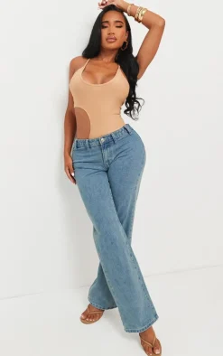 Shape Slinky Cut Out Bodysuit-PrettyLittleThing New