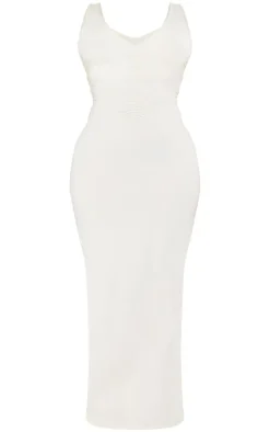 Shape Stretch Woven Panel Detail Midi Dress-PrettyLittleThing Best