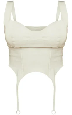 PrettyLittleThing Corsets*Shape Stretch Woven Suspender Detail Corset Top