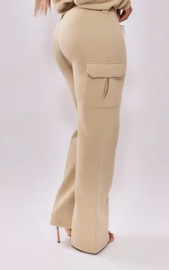 Shape Stone Toggle Waist Pocket Detail Wide Leg Sweatpants