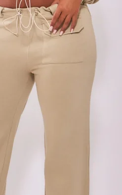 Shape Stone Toggle Waist Pocket Detail Wide Leg Sweatpants