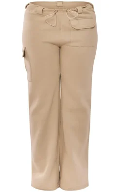 Shape Stone Toggle Waist Pocket Detail Wide Leg Sweatpants