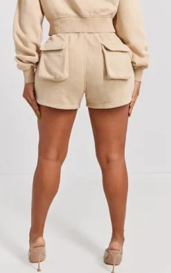 Outlet PrettyLittleThing Shape Washed Pocket Detail Shorts Stone