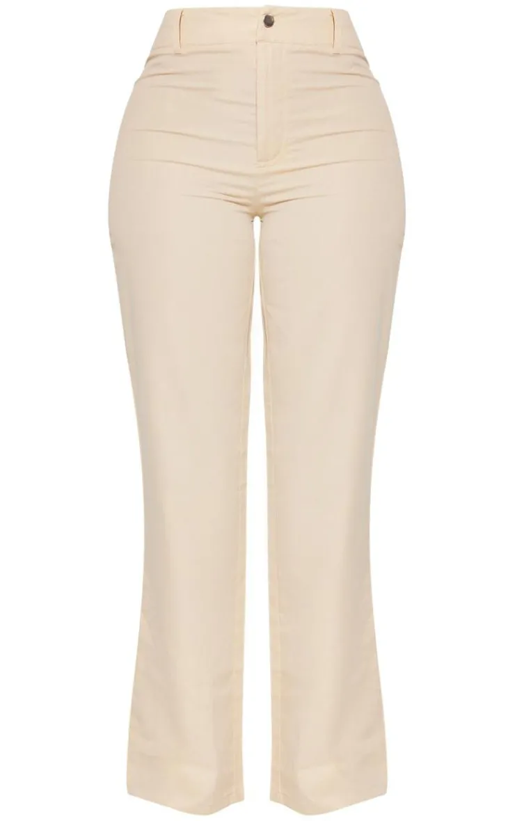 Best PrettyLittleThing Shape Woven Low Rise Pants Stone