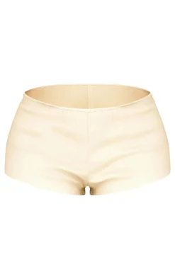 Hot PrettyLittleThing Shape Woven Low Rise Hot Pants Stone