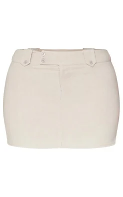 Outlet PrettyLittleThing Shape Woven Micro Mini Skirt Stone