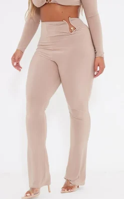Outlet PrettyLittleThing Shape High Waisted Ring Detail Flare Leggings Taupe