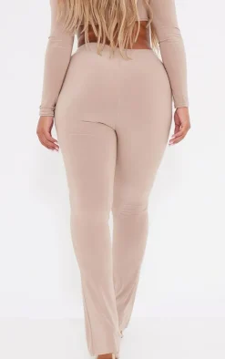 Outlet PrettyLittleThing Shape High Waisted Ring Detail Flare Leggings Taupe