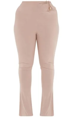 Outlet PrettyLittleThing Shape High Waisted Ring Detail Flare Leggings Taupe