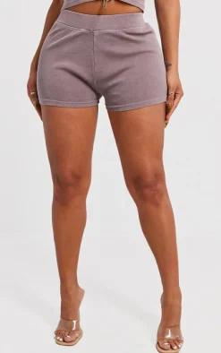 Best PrettyLittleThing Shape Rib Hot Pants Taupe