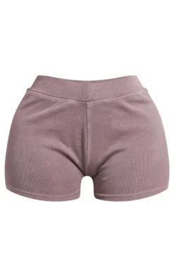 Best PrettyLittleThing Shape Rib Hot Pants Taupe