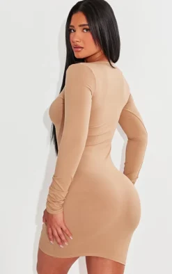 Shape Sculpted Long Sleeve Bodycon Dress-PrettyLittleThing