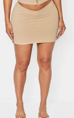 Best PrettyLittleThing Shape Sculpted V Waist Mini Skirt Taupe