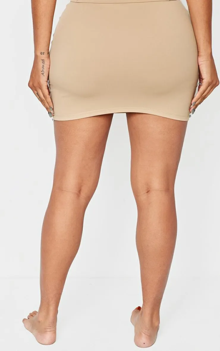 Best PrettyLittleThing Shape Sculpted V Waist Mini Skirt Taupe