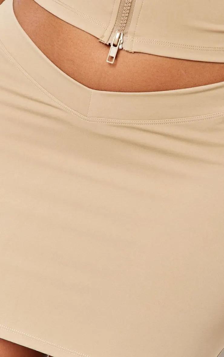 Best PrettyLittleThing Shape Sculpted V Waist Mini Skirt Taupe